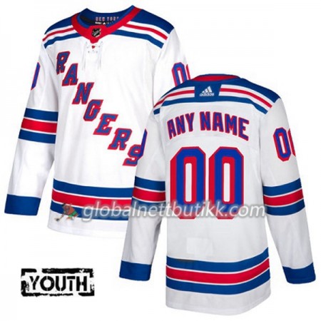 New York Rangers Hockeydrakt Custom 2017-2018 Hvit Adidas Authentic - Barn